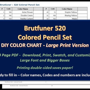 Brutfuner oily Pencils (Set 180) Blank Color Chart Template - Coloring with  Miss Martly 's Ko-fi Shop - Ko-fi ❤️ Where creators get support from fans  through donations, memberships, shop sales and