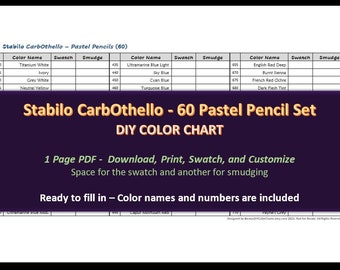 STABILO CarbOthello Pastel Pencil Set, 60-Color Set 