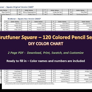 Brutfuner 520 Oily Colored Pencils DIY Color Swatch Book Style 1 