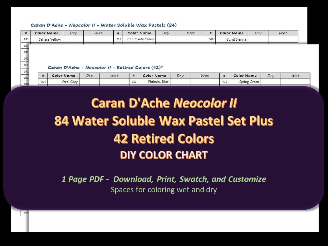 Caran d'Ache Classic Neocolor II Water-Soluble Pastels, 30 Colors 