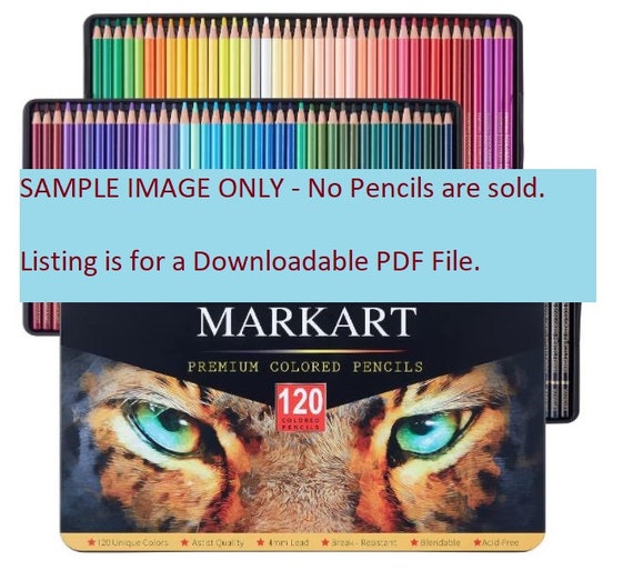 Crayola 150 Colored Pencil Set DIY Color Chart / Swatch Sheet