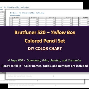 Crayola 150 Colored Pencil Set DIY Color Chart / Swatch Sheet