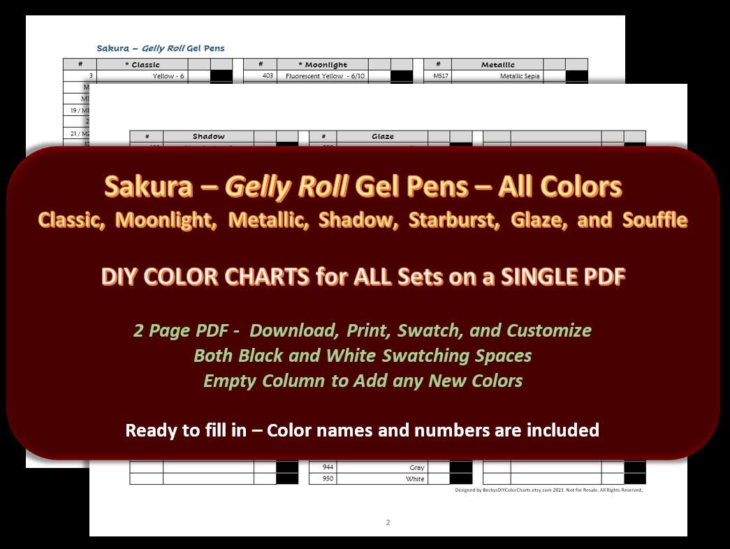 10 Sakura Gelly Roll Pens, Colored, Souffle 10 Sakura Medium Point Gel Ink  Pen Set Adult Book Coloring, Bible Study, Planners 