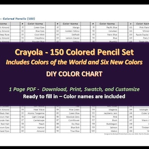 Swatch Form: Crayola Colored Pencils With Colors of the World 150pc. 