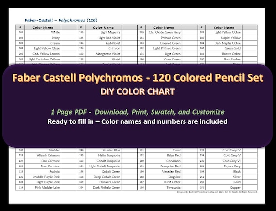 Tanmit - Gel Pens - 120 Pen Set - DIY Color Chart / Swatch Sheet - Digital  Download