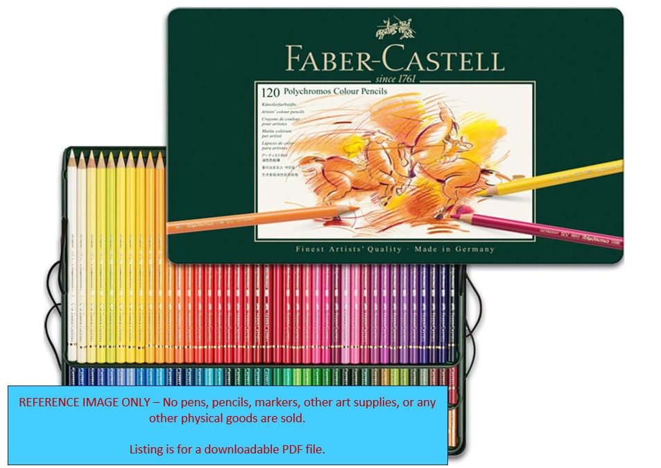 Faber Castell Polychromos - 120 Colored Pencil Set - PDF DIY Color