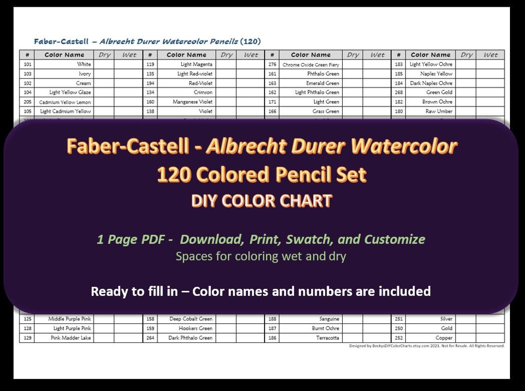 Faber-castell Albrecht Durer Watercolor 120 Colored Pencil Set
