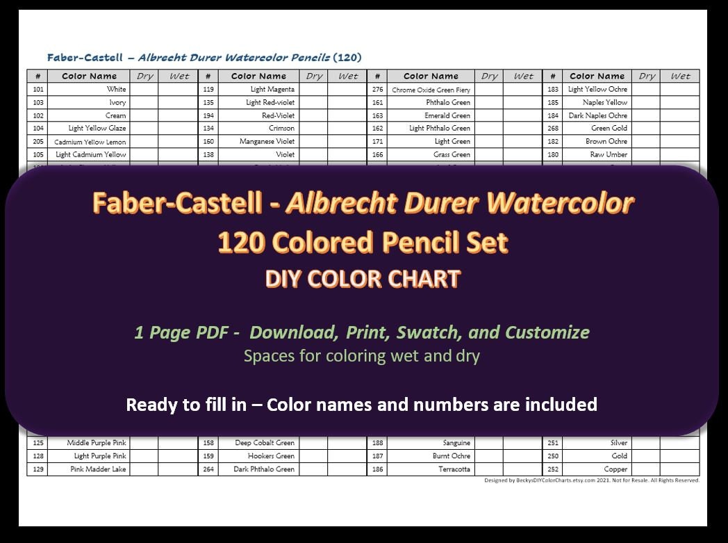 Faber-castell - Albrecht Durer Watercolor - 120 Colored Pencil Set