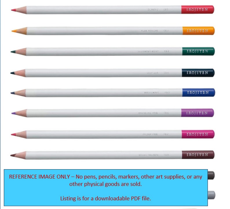 Tombow Irojiten - 100 Colored Pencil Set - PDF DIY Color Chart / Swatch ...