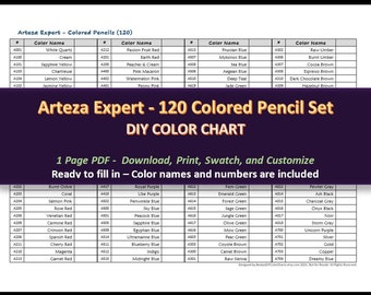 Arteza Expert 72 Swatch Chart Bundle DIY Colored Pencil Charts Color ...