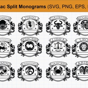 Zodiac Split Monogram SVG