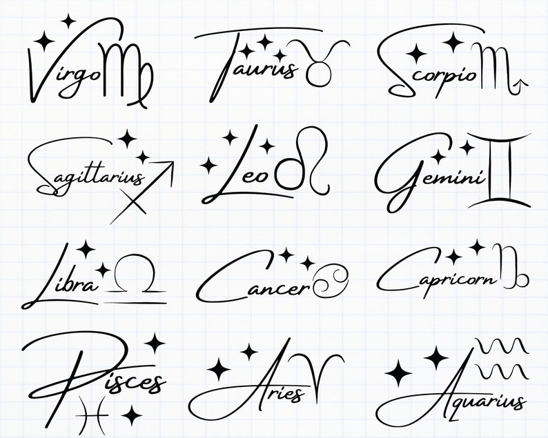 Zodiac SVG Bundle III / Zodiac SVG Collection 36 Designs in - Etsy