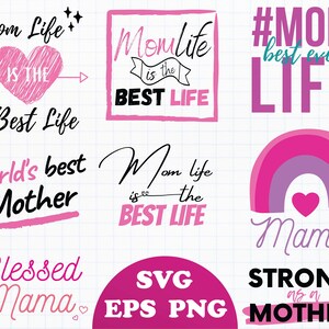 Mom SVG Mini Bundle I - 8 designs in svg, eps, and png