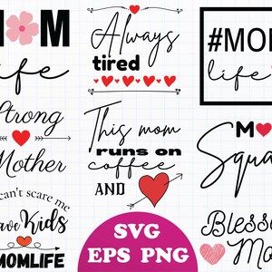Mom SVG Mini Bundle II - 8 designs in svg, eps, and png