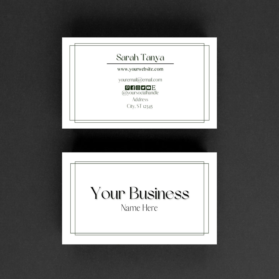 Editable Business Card With Canva Template Simple Unique Calling Card ...