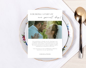 Thank You Card Template, Modern Canva Editable Template, Wedding Thank ...