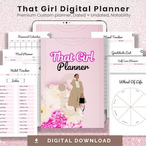 Dieser Mädchen-Digital-Planer, tägliche Organizer, Wochenplaner, Monatliche Agenda, Ereignisplaner, Produktions-Tool