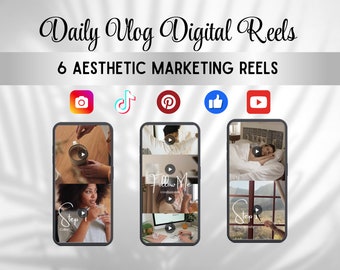 Daily vlog digital reels, Digital marketing videos, coach instagram reels, Business, Social media templates, Engagement, Canva template
