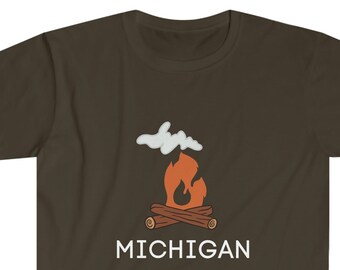 Camiseta de recuerdo de la hoguera de Michigan