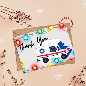 Cartoline di ringraziamento per postino, cartoline postali, ringraziamento per postino, postino, postino di Natale, biglietto di ringraziamento LLV