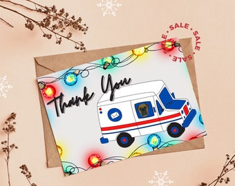 Letter Carrier Thank You Post Cards, Postal Postcards, Mail Carrier Thank You, Mail Carrier, Christmas Mail Carrier, LLV Thank You Card