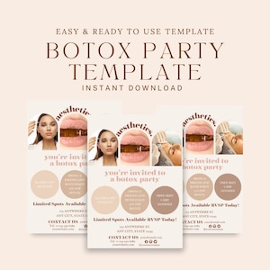 Botox Party Flyer , Editable Template, Poster Digital Version Instagram, Botox special flyer, Spa Flyer Template, Social medias templates