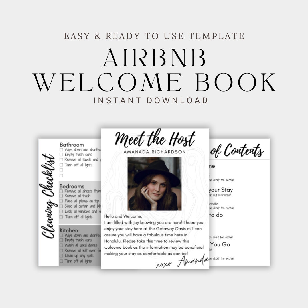 Airbnb Welcome Guide, Editable Canva Air BNB House Manual, Welcome Book ...