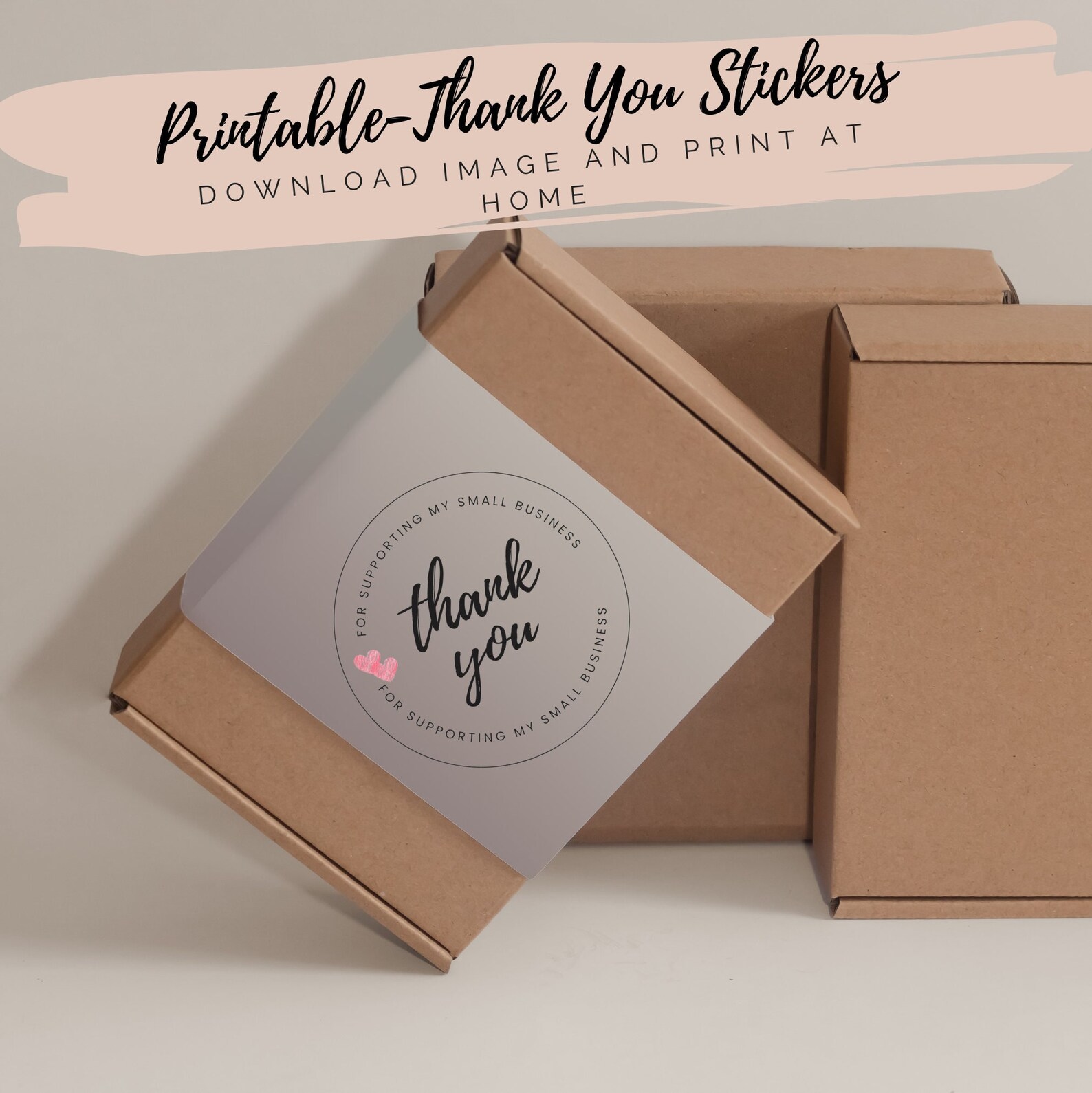 Digital Thank You Stickers Png, Printable Stickers, Download and Print ...
