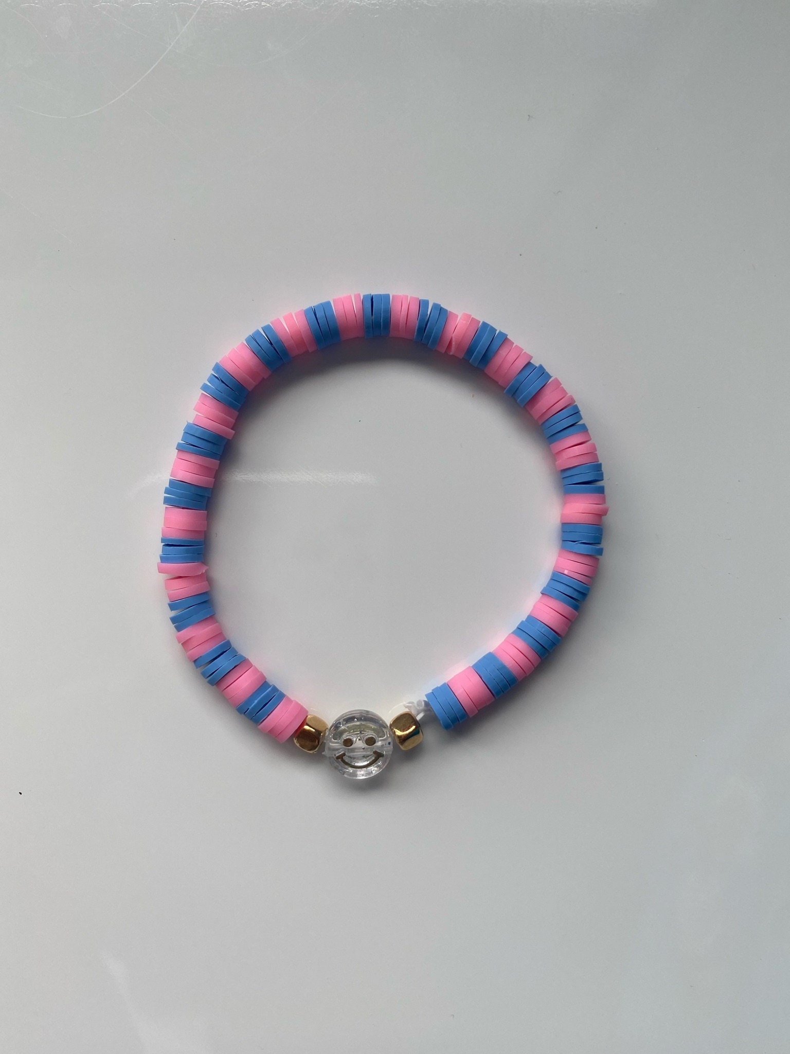 Cotton Candy Smiley Clay Bead Bracelet Jewels Jewelry | Etsy