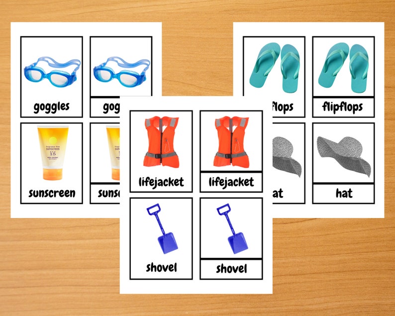 Beach Theme 3 Part Cards| Printable Digital Download| Montessori ...