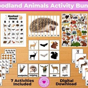 Woodland Animals Activity Bundle| Child Inspired Printables| Digital Download| Montessori, Homeschool, Preschool, PreK, Kindergarten, School