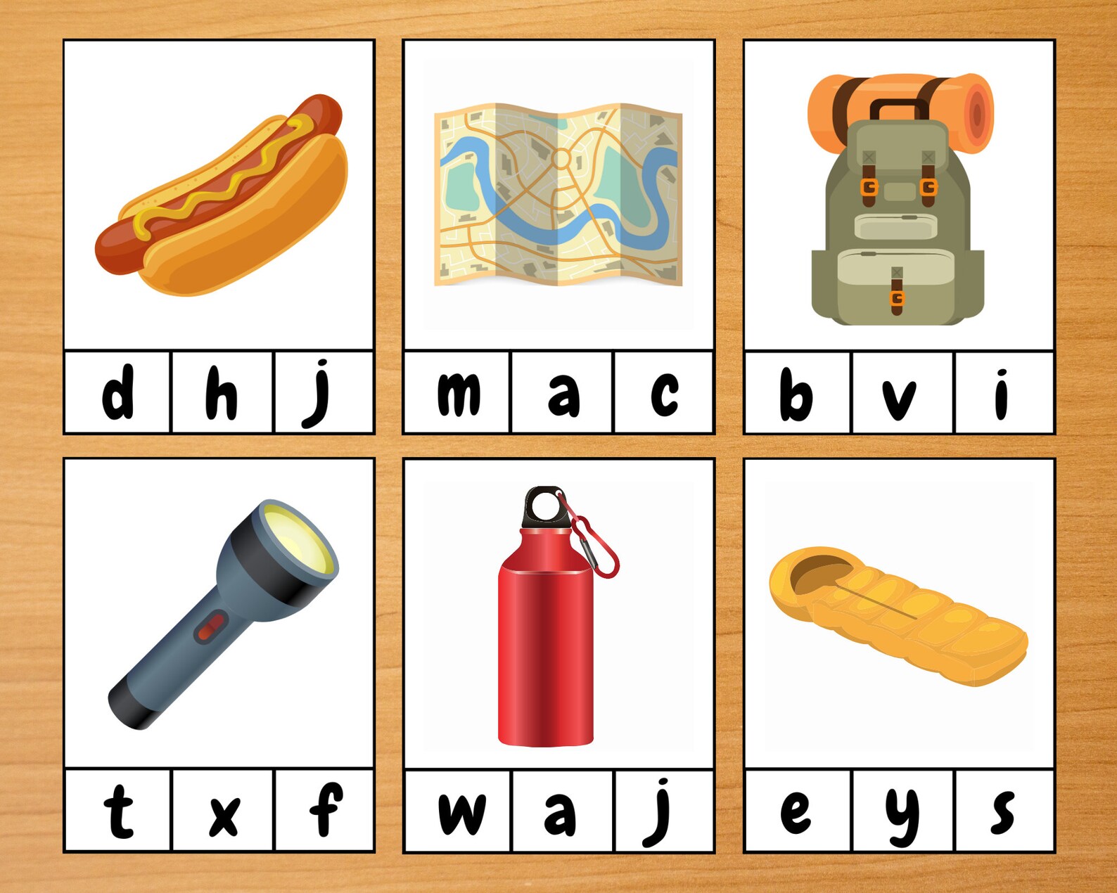 Camping Beginning Letter Sound Clip Cards Printable Digital Etsy