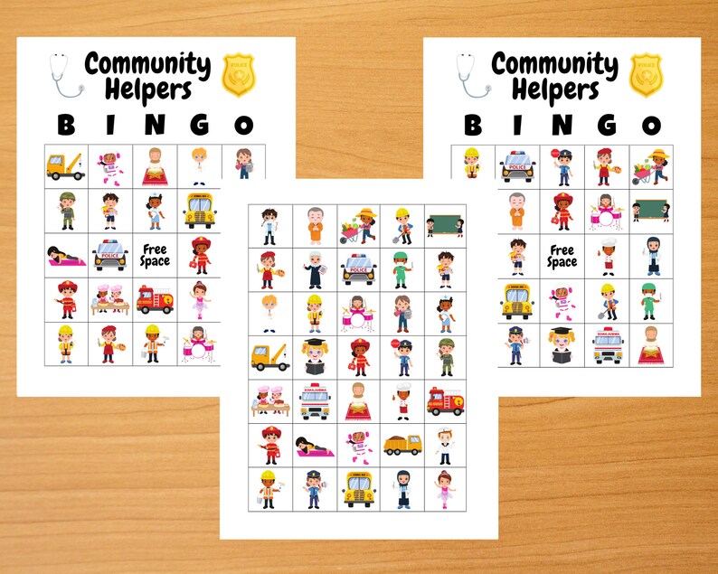 Community Helpers Bingo Digital Download Printable Play - Etsy
