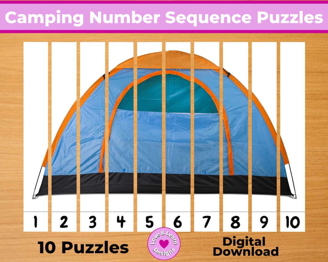 Camping Number Sequence Puzzles| Child Inspired Printables| Digital ...