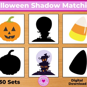 Halloween Shadow Matching Cards| Child Inspired Printables| Digital Download| Montessori, Homeschool, Preschool, PreK, Kindergarten