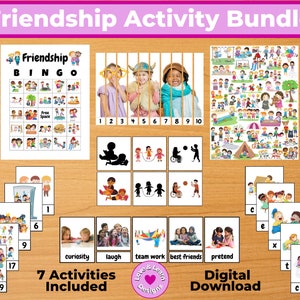 Friendship Theme Activity Bundle| Child Inspired Printables| Digital Download| Montessori, Homeschool, Preschool, PreK, Kindergarten, School