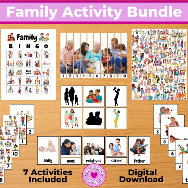 Family Activity Bundle| Child Inspired Printables| Digital Download| Montessori, Homeschool, Preschool, PreK, Kindergarten, School