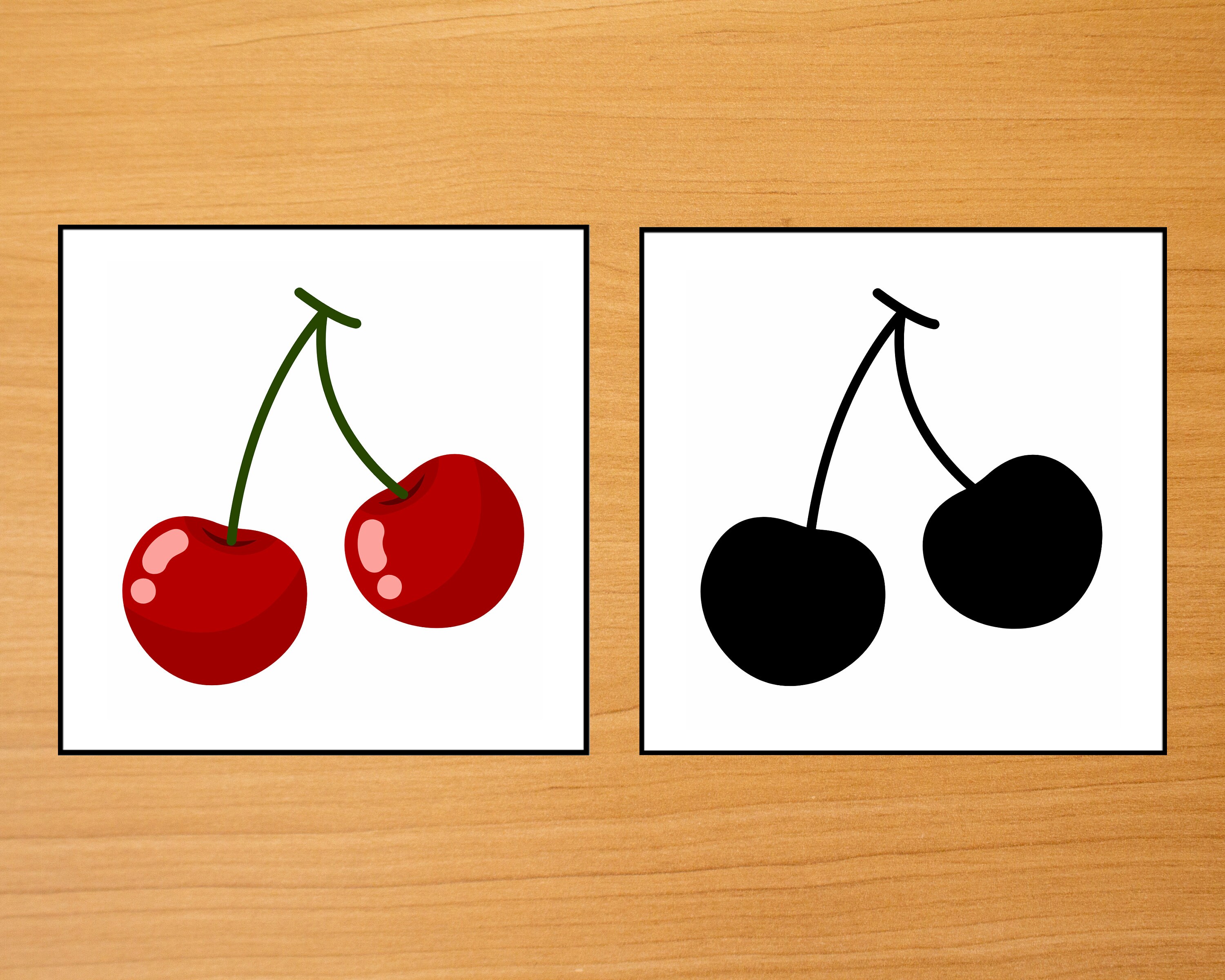 Fruits Shadow Matching Cards Printable Digital Download Montessori