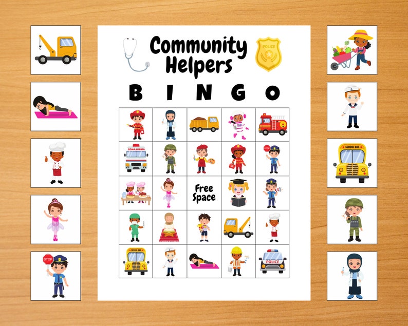 Community Helpers Bingo Digital Download Printable Play - Etsy