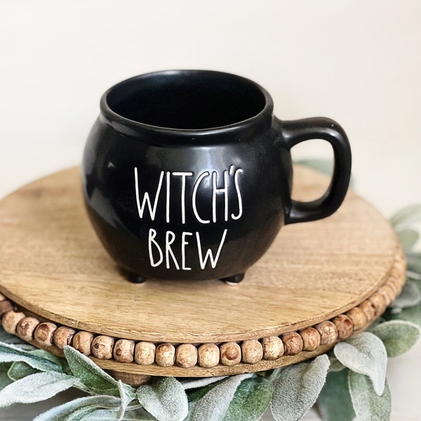 Rae Dunn double sided witches brew cauldron mug