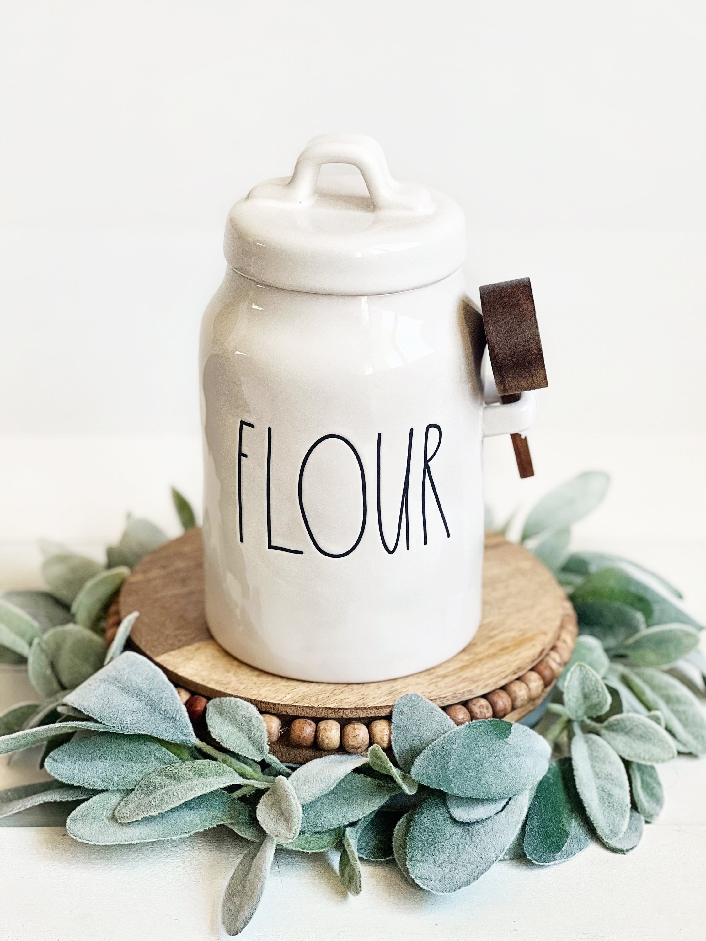 Rae Dunn Flour Canister With Wooden Spoon Etsy