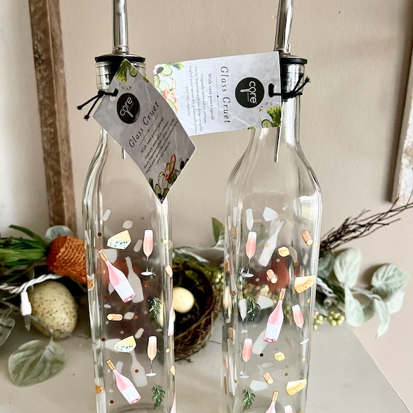 Tuscan inspired oil and vinegar bottles