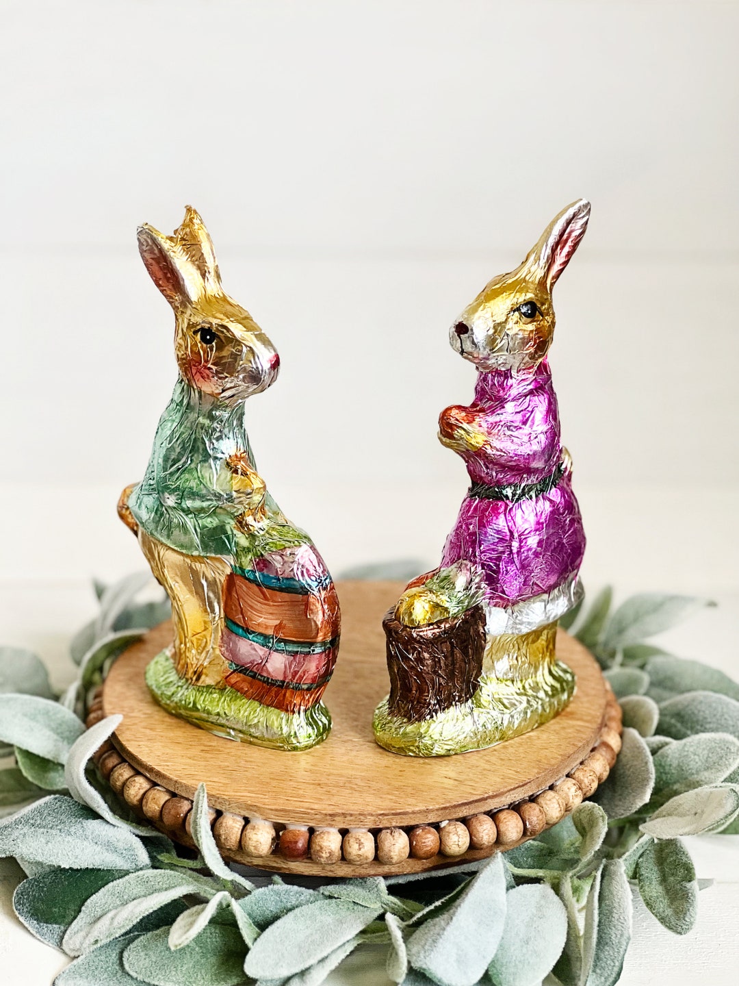 Faux Foil Chocolate Bunnies Etsy