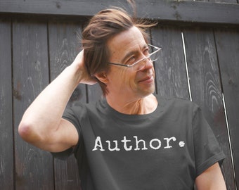 Author T-Shirt | I Love Writing | Gifts for Writers, Students, Teachers | Unisex - Men & Women's Tee | Author