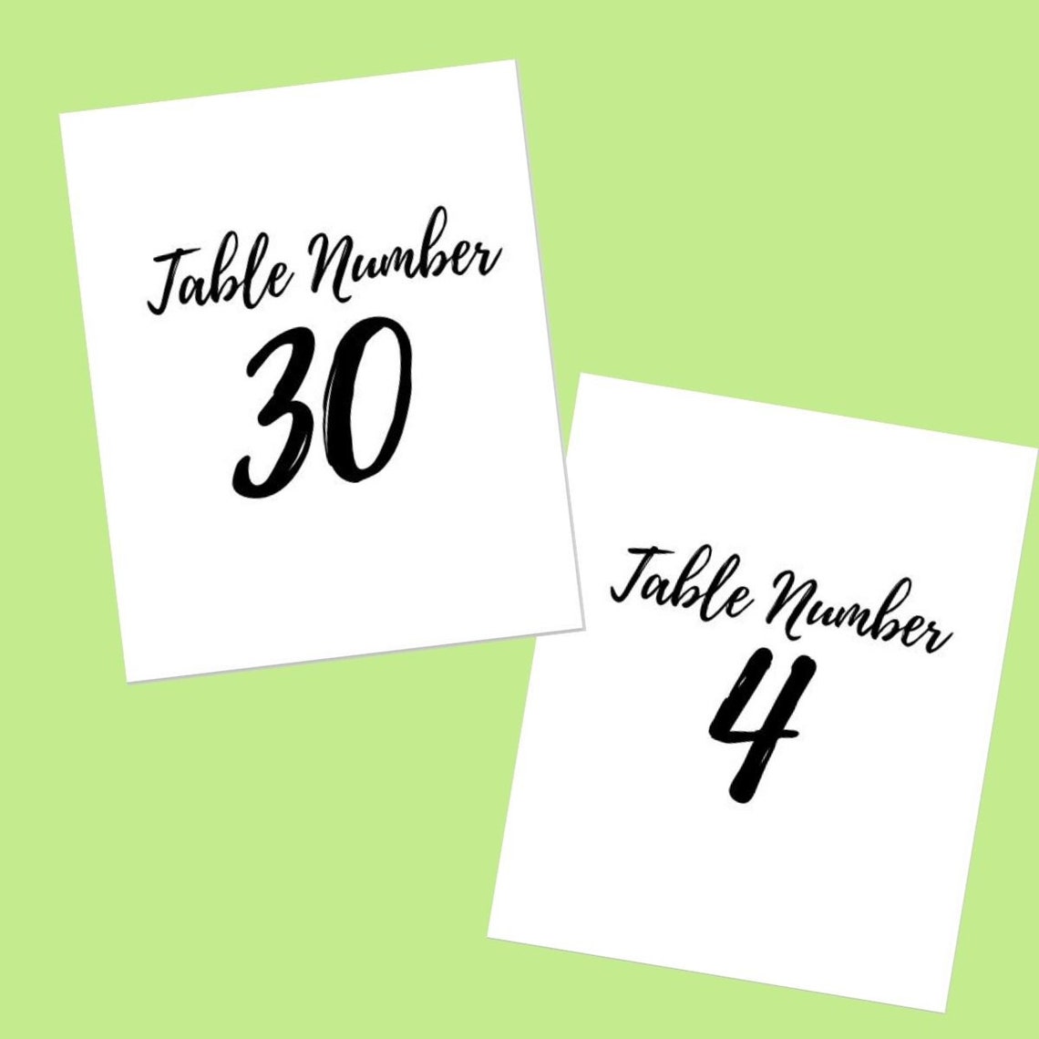 printable table numbers 4x6 etsy