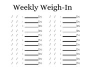 Weekly Weigh In Weight Loss Log PDF Digital Download Planner
