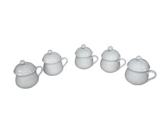 Richard Ginori Vecchio White Porcelain Pot de Crème Cups - Set of 5