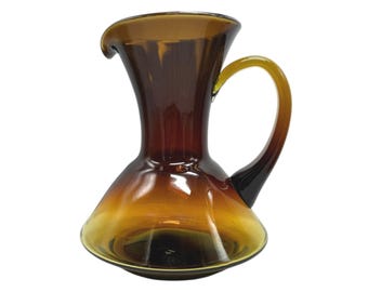 Indiana Glass Hand-Blown Kingstown Pitcher In Burnt Honey Amber