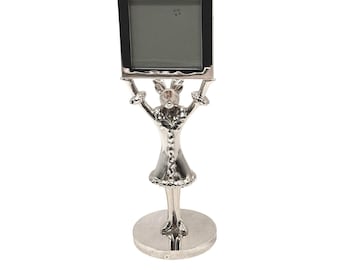 Pottery Barn Vixen Silver-Plated Picture Frame Standing Reindeer Design
