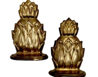 Vintage Andrea By Sadek Bokstöd i mässing, par med ananas